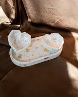 OVAL TERRAZZO METAL TRAY-eios jewelry