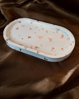 OVAL TERRAZZO METAL TRAY-eios jewelry