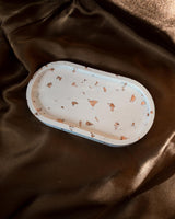 OVAL TERRAZZO METAL TRAY-eios jewelry