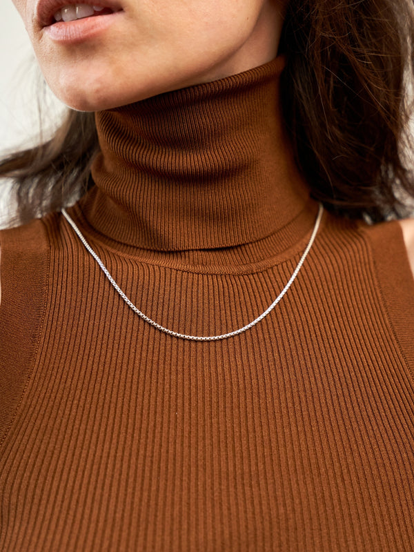 SIMPLE BOLD NECKLACE SILVER-eios jewelry