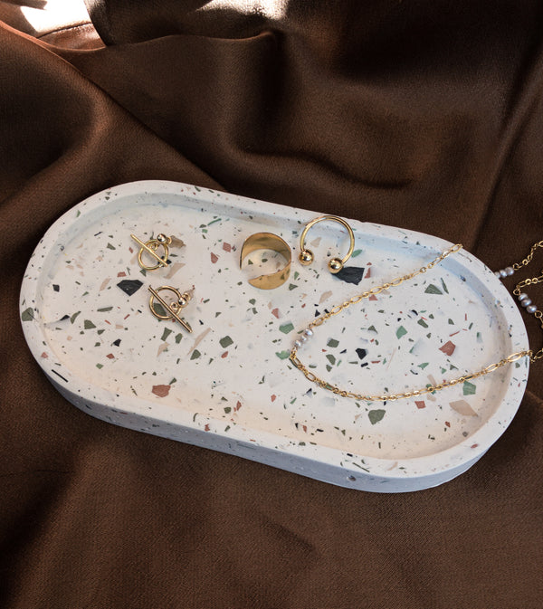 OVAL TERRAZZO TRAY-eios jewelry