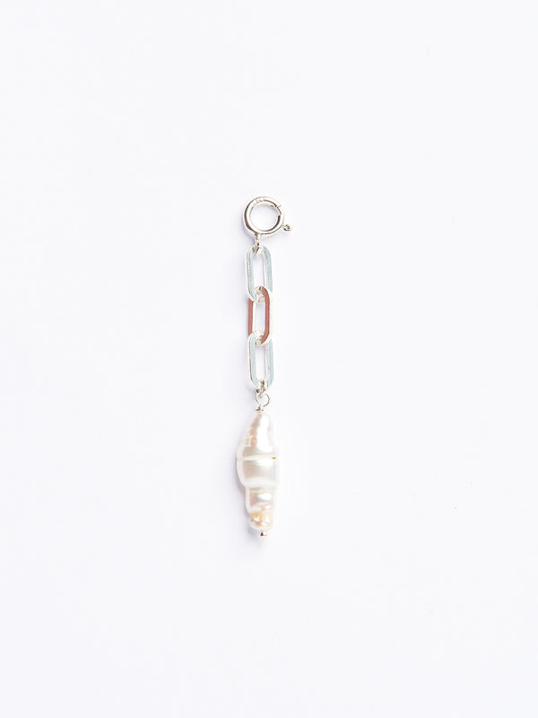 LONG SILVER PEARL PENDANT-eios jewelry