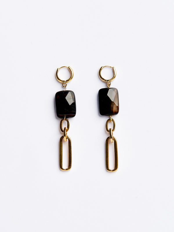 MET EARRINGS BROWN-eios jewelry