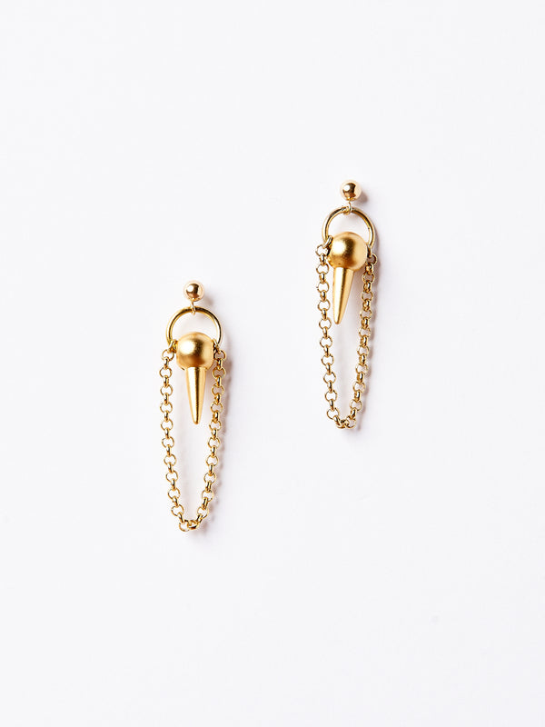 BOLT EARRINGS GOLD-eios jewelry